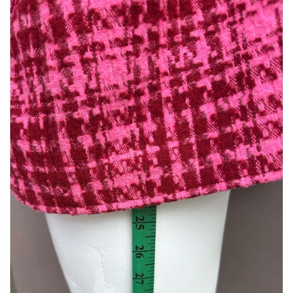 On 34th Womens 22W Tweed Blazer Pink Red Plaid Cropped Jacket Preppy Chic Plus - Picture 14 of 15